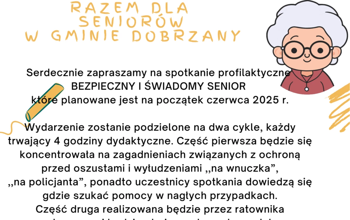 Spotkanie profilaktyczne 'Bezpieczny i świadomy Senior'